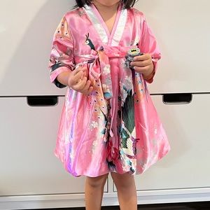 Baby girl 2T Asian traditional Holiday bubble dress pink bow front